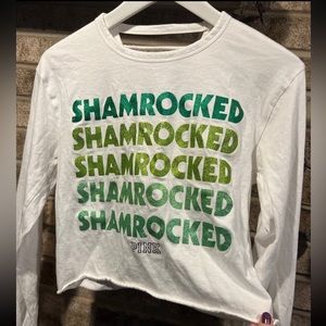 VS PINK Shamrock Long Sleeve Top